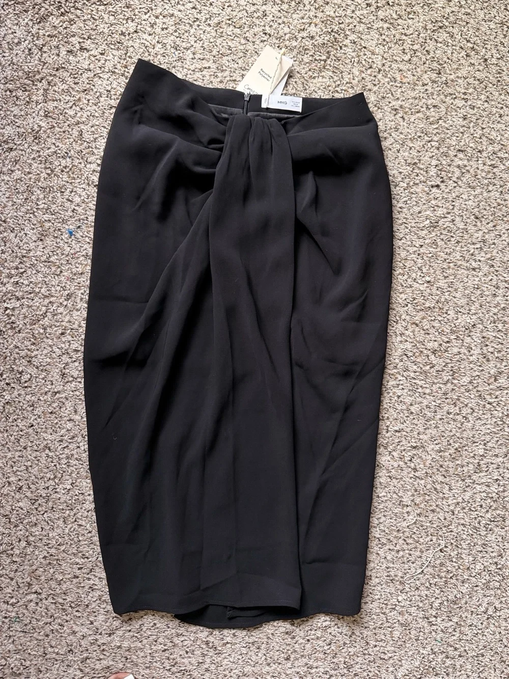 Nwt mango Black front pleat Draped Midi Skirt - Women - Picture 5 of 8